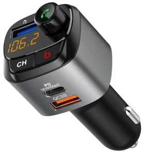 Bounn transmiter FM ładowarka samochodowa QC3.0+PD20W (C68A)