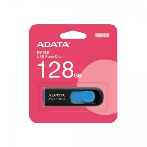 Adata pamięć UV128 128GB USB 3.2 czarno-niebieski (AUV128-128G-RBE)