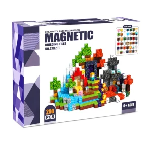 Klocki konstrukcyjne magnetyczne sześciany 2 cm Mój Świat 200 elementów (ST0819125B)