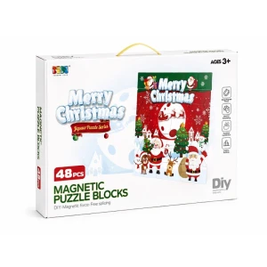 Klocki konstrukcyjne magnetyczne Puzzle Merry Christmas 48 elementów (ST0761015B)