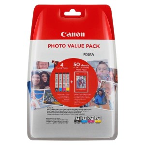 Canon oryginalny ink / tusz CLI-571 C/M/Y/BK + 50x PP-201 (0386C006) CMYBk