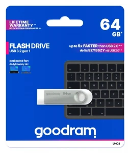 Goodram Pendrive UNO3 64GB USB 3.2 Gen1| srebrny (UNO3-0640S0R11)