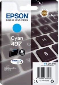 Tusz Epson do WF-4745DTWF Nr.407 | 1,9tys (C13T07U240) Cyan