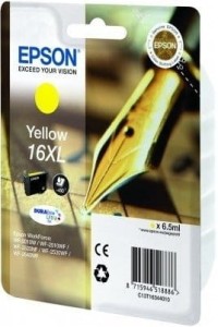 Tusz Epson Nr.16XL do WF-2010 | 6,5ml | 450str. (C13T16344020 / C13T16344010) Yellow