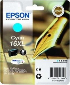 Tusz Epson Nr.16XL do WF-2010 | 6,5ml | 450str. (C13T16324010 / C13T16324020 C13T16324012) Cyan
