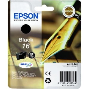 Tusz Epson Nr.16 do WF-2010 | 5ml | 175str. (C13T16214020 / C13T16214010 / C13T16214012) Black