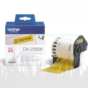 Etykieta foliowa Brother do P-touch QL-500/550/560/650/1050/1060N | 62mm x 15.24m (DK-22606) Yellow