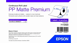 PP Matte Label Premium, Continuous Roll, 210mm x 55mm (7113423 / C33S045733)