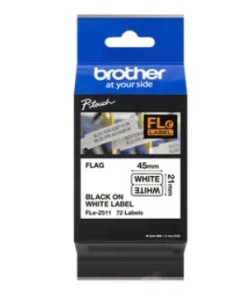 Cięte etykiety FLe-2511 firmy Brother -czarny nadruk na białym tle, 21mm szerokości
