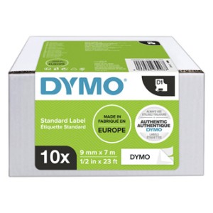 Dymo Taśma D1 standardowa Czarny nadruk na białym tle | 9mm x 7m (2093096)