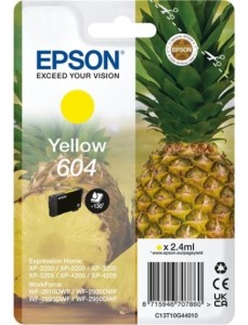 Tusz 604 do Epson XP-2200/3200/4200 WF-2910/2930/2950 żółty 2,4ml (C13T10G44010)