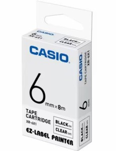 Taśma Casio XR-6X1 do drukarek etykiet 6mm x 8m czarny nadruk/ przezroczyste tło (XR-6X1)