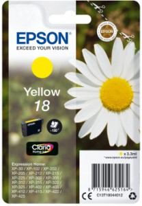 Tusz Epson XP-202 XP 225 XP-302 XP-305 XP-402 XP-405 żółty 18 3,3ml (C13T18044012)