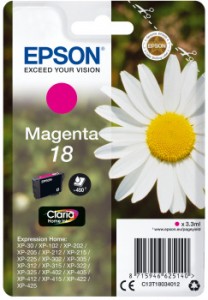 Tusz Epson XP-102 XP-205 XP-305 XP-402 XP-405 XP-422 18 3,3ml (C13T18034012) Magenta