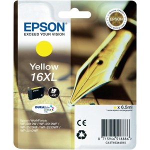 Tusz Epson WF-2010W 2510WF 2520NF 2530WF 2540WF żółty 16XL 6,5ml (C13T16344012)