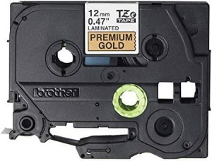 Taśma  Brother TZe-PR831 12mm x 8m czarny nadruk / zóote tło (TZEPR831)