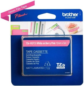 Taśma Brother TZe-MQP35 12mm x 5m biały nadruk / matowe róowe tło (TZEMQP35)