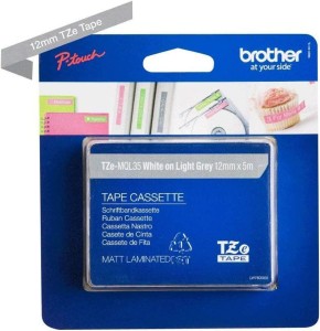 Taśma Brother TZe-MQL35 12mm x 5m biały nadruk / matowe szare tło (TZEMQL35)