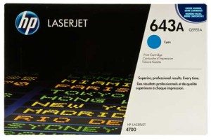 Toner HP 643A do Color LaserJet 4700 | 10 000 str. (Q5951A) Cyan
