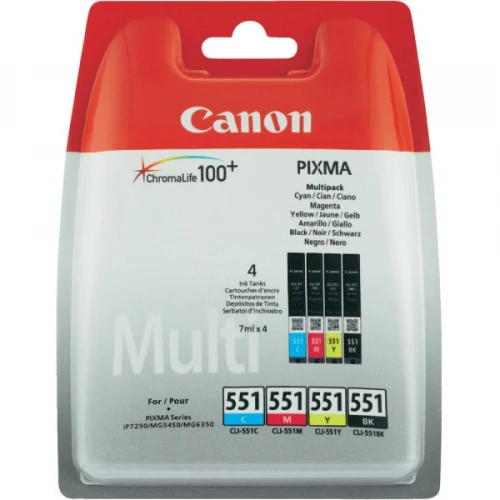 Canon Oryginał do Zestaw tuszy Tusz CLI-551 CMYK Multipack (6509B015, 6509B015AA)