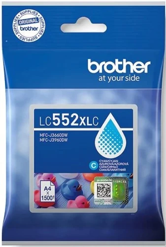 Tusz Brother LC552XLC do MFC-J3660DW, MFC-J3960DW | 1500str. (LC552XLC) Cyan