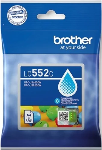 Tusz Brother LC552C do MFC-J3660DW, MFC-J3960DW | 550str. (LC552C) Cyan