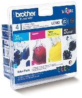 Zestaw tuszy Brother do DCP145C/165C/195C/365CN | CMYK (LC-980VALBP) Color