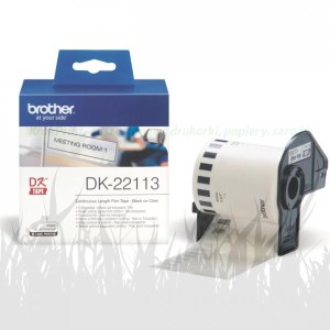 Oryginalna folia Brother DK 22113 62mm x 15.24m biała/czarny nadruk