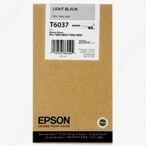 Tusz Epson Nr.T6037 do Stylus 7800, 9800 | 220ml (C13T603700) LightBlack