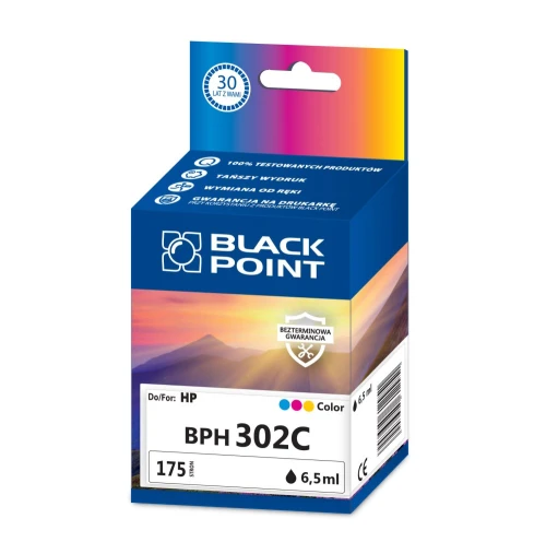 Tusz BlackPoint Zamiennik nr. 302 F6U65AE (BPH302C ) Color(CMY)