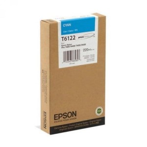 Tusz Epson Nr.T6122 do Stylus Pro 7400, 7800 | 220ml. (C13T612200) Cyan