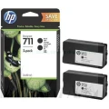 Dwupak tuszu do HP Nr.711 do T120/T125 | 2x80ml (P2V31A) Black