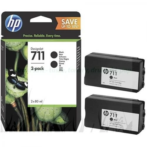 Dwupak tuszu do HP Nr.711 do T120/T125 | 2x80ml (P2V31A) Black
