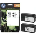 Dwupak tuszu do HP Nr.711 do T120/T125 | 2x80ml (P2V31A) Black