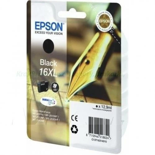 Tusz Epson Nr.16XL do WF-2010 | 12,9ml | 500str. (C13T16264020 / C13T16314010 / C13T16314012) Black