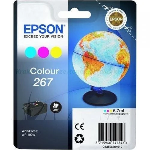 Tusz Epson Nr.T267 6.7ml do WF-100W | 200 str. (C13T26704010) CMY