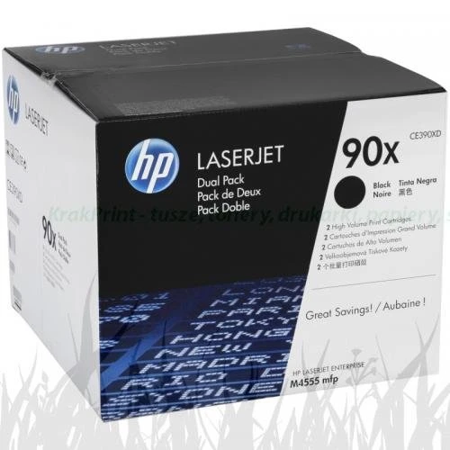 Zestaw dwóch tonerów Hewlett-Packard HP 90X do LJ M4555 | 2x24tys. (CE390XD) Black