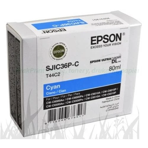 Tusz Epson do ColorWorks CW-C6000Ae | 80ml (C13T44C240) Cyan