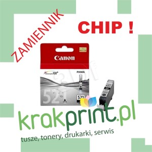 Tusz Zamiennik z chipem do Canona CLI-521Bk (MPCLI521Bk) Black