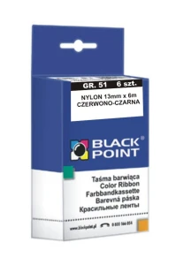 [KBPGR51CZCZ] Black Point Ribbon | Taśma gr. 51-13mm x 6m czerwono-czarna