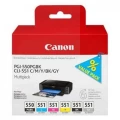 Canon oryginalny ink / tusz PGI-550/CLI-551PGBK/C/M/Y/BK/GY Multipack, black/color, 6496B005, Canon PIXMA iP8750, MG7150, MG6350