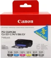 Canon oryginalny ink / tusz PGI-550/CLI-551PGBK/C/M/Y/BK/GY Multipack, black/color, 6496B005, Canon PIXMA iP8750, MG7150, MG6350
