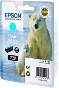 Tusz do Epson Nr.T2632XL do XP-600 | 9,7ml (C13T26324010 / C13T26324012) Cyan