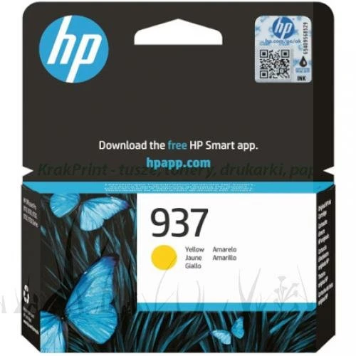 Tusz HP Nr.937 do OfficeJet Pro 9110b | 800str. (4S6W4NE) Yellow