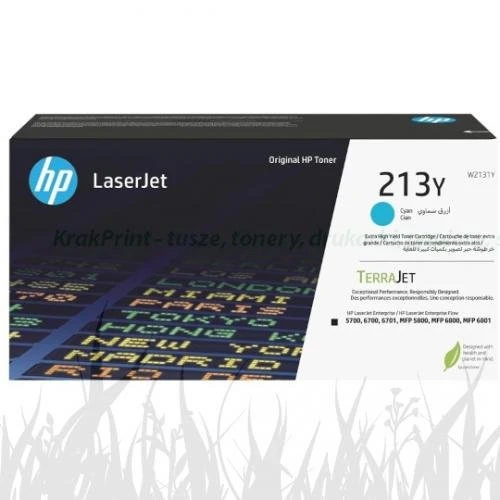 Toner Nr.213Y HP LaserJet Enterprise 5700dn/6700dn/6701dn, MFP 5800/6800/6801 | 12tys. (W2131Y / W2131YC) Cyan