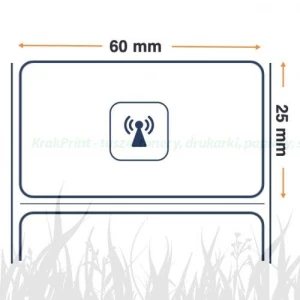 Etykiety foliowe RFID 60x25/400 g.76, poliester, klej akrylowy, Confidex Silverline blade II (10026767)