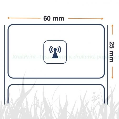 Etykiety foliowe RFID 60x25/400 g.76, poliester, klej akrylowy, Confidex Silverline blade II (10026767)