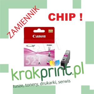 Tusz Zamiennik z chipem do Canona CLI-521M (MPCACLI521M) Magenta