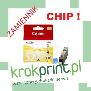 Tusz Zamiennik z chipem do Canona CLI-521Y (MPCACLI521Y) Yellow