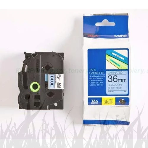 Taśma termotransferowa Oryginał Brother 36mm/8m Niebieska/Czarny Nadruk (TZe-561/TZ-561)